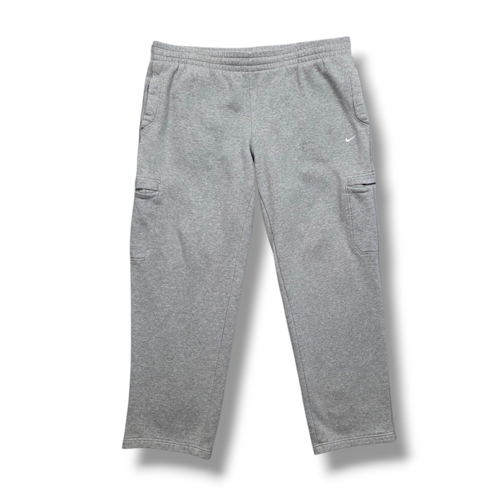 Nike Vintage Fleece Cargo Sweatpants Mens XL Y2K Baggy Relaxed Gray 341576-063